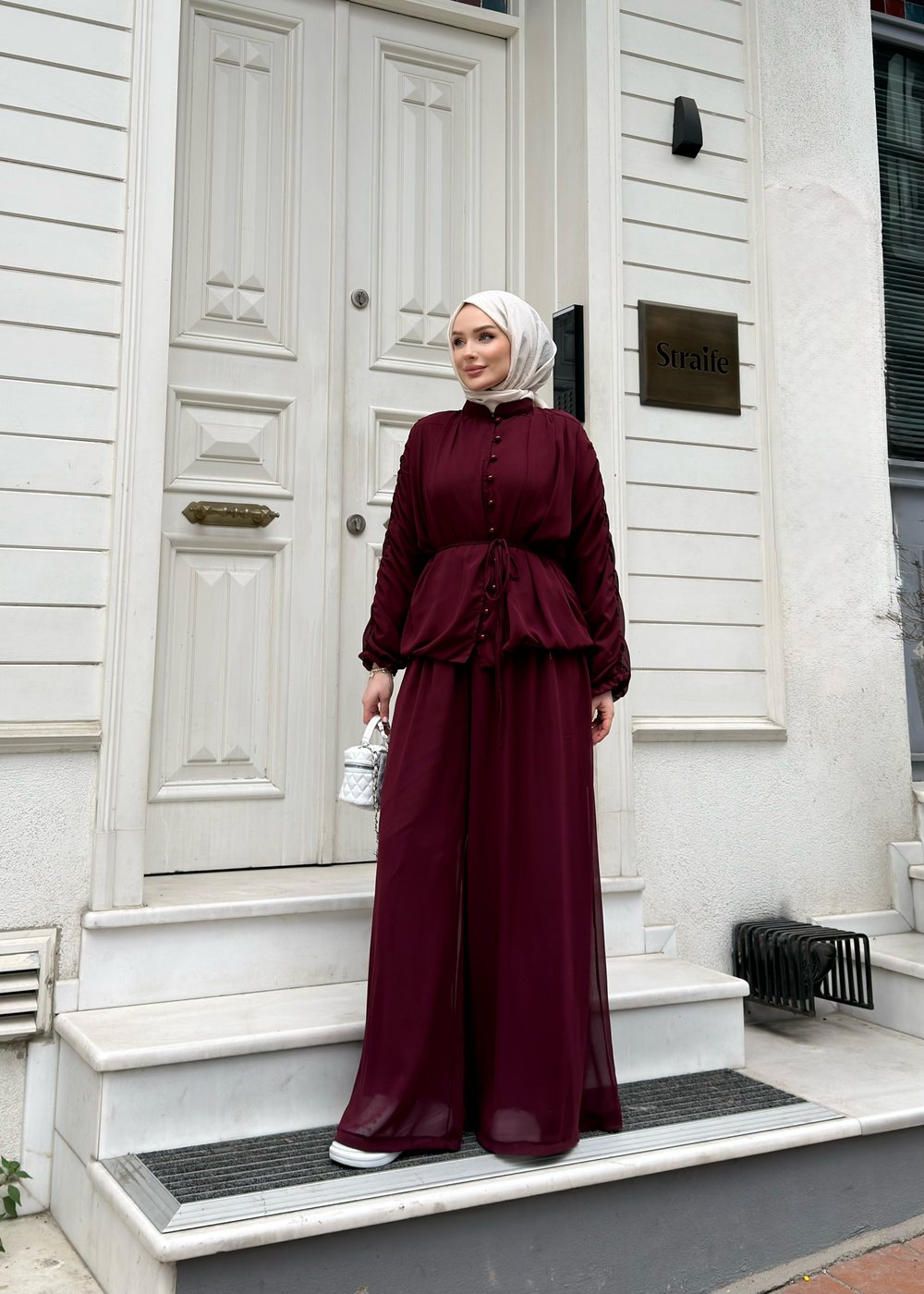 Voov Şifon Takım | Bordo