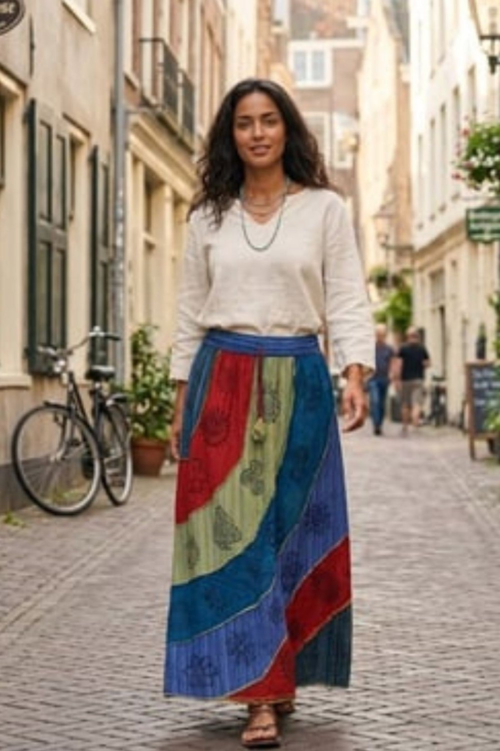 Etnik Uzak Doğu Patchwork Etek