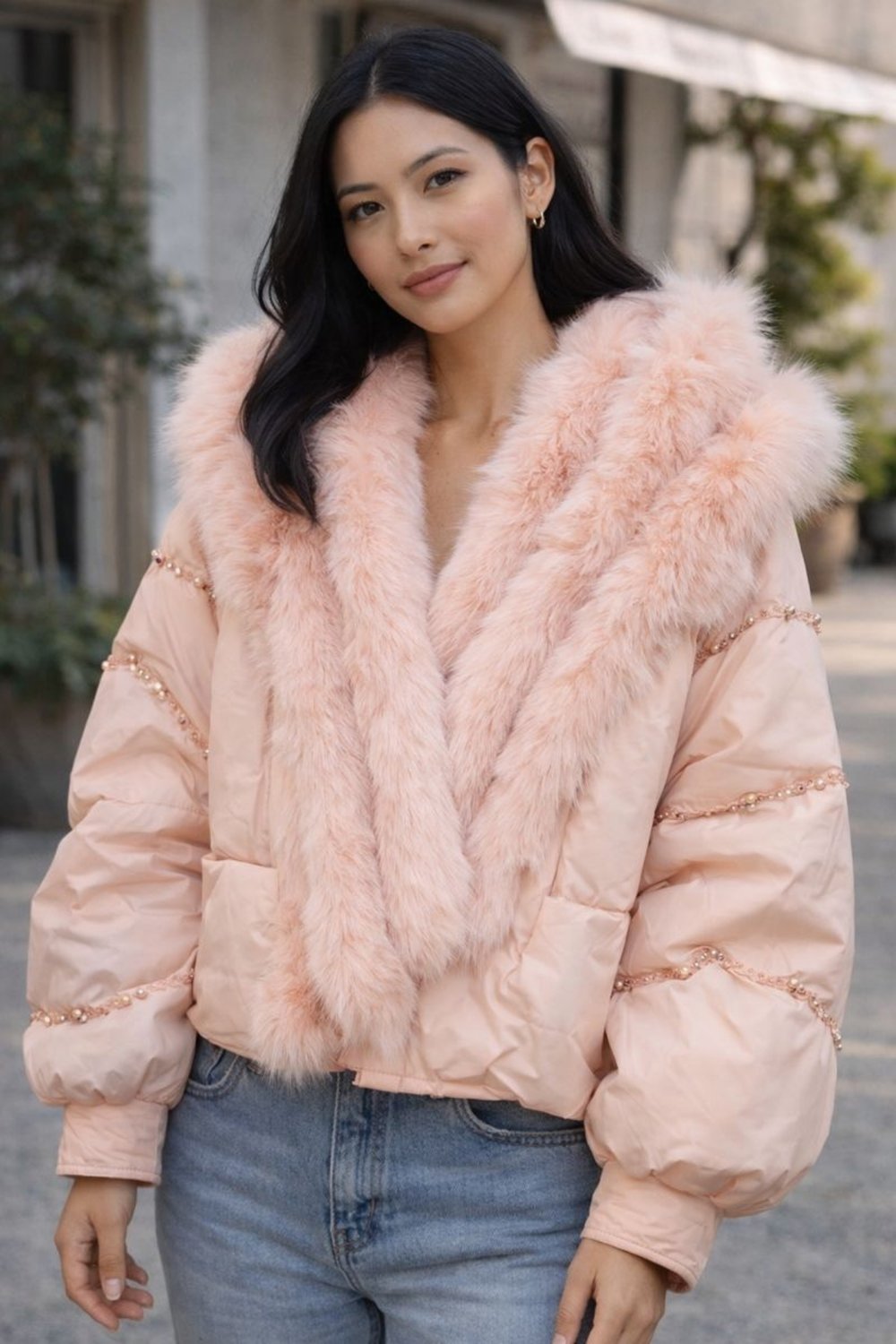 Kürk Detaylı Anorak Ceket 