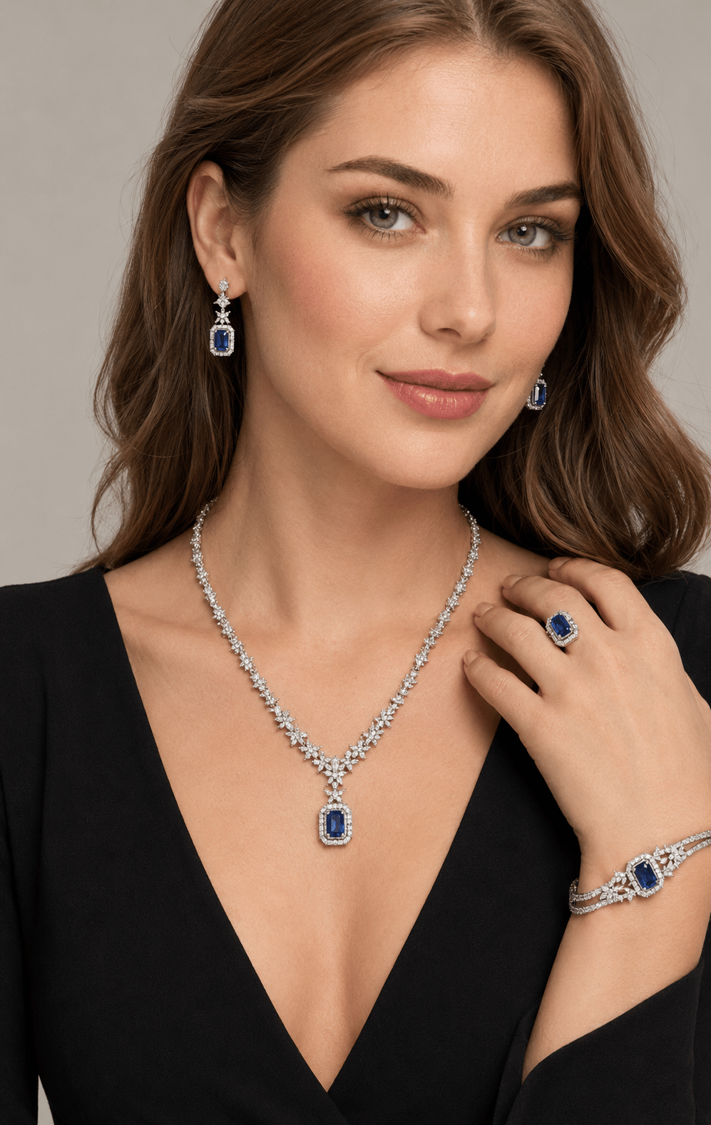 Safir Taşlı Su Yolu Set Rodajlı