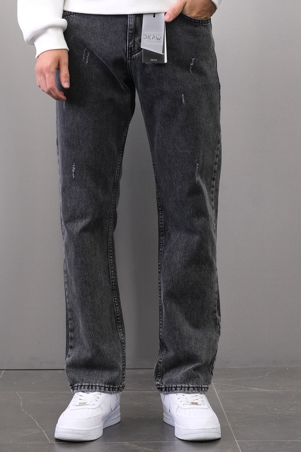 ANTRASİT TIRNAKLI BAGGY JEANS