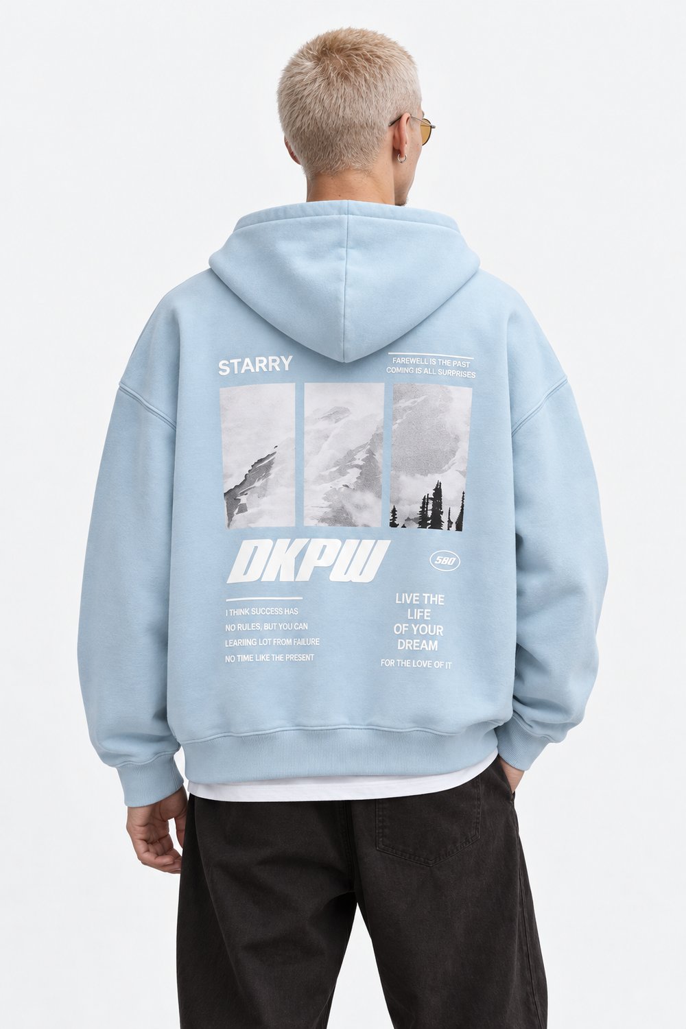 BOXY FİT OVERSİZE KAPŞONLU SWEATSHİRT BEBE MAVİ