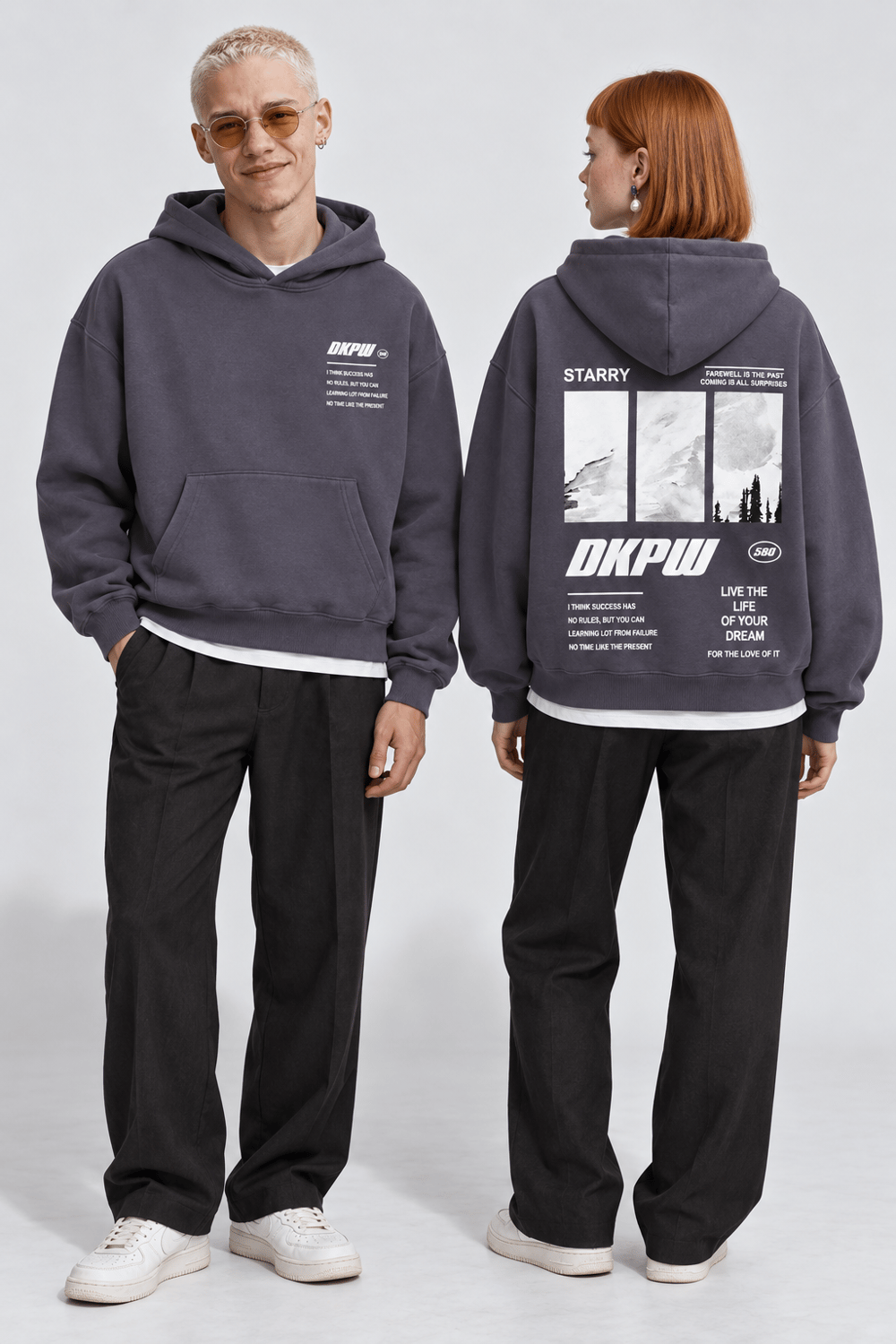 BOXY FİT OVERSİZE KAPŞONLU SWEATSHİRT ANTRASİT