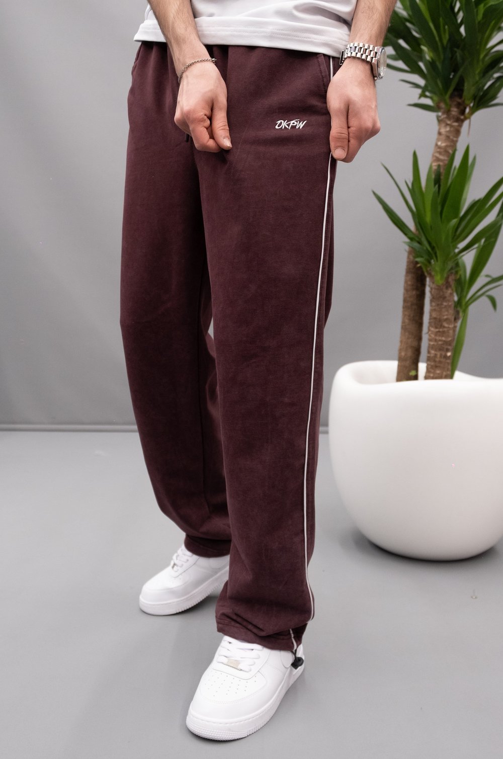 DUKA TONA ZIT BİYELİ DKPW BORDO EŞOFMAN ALTI