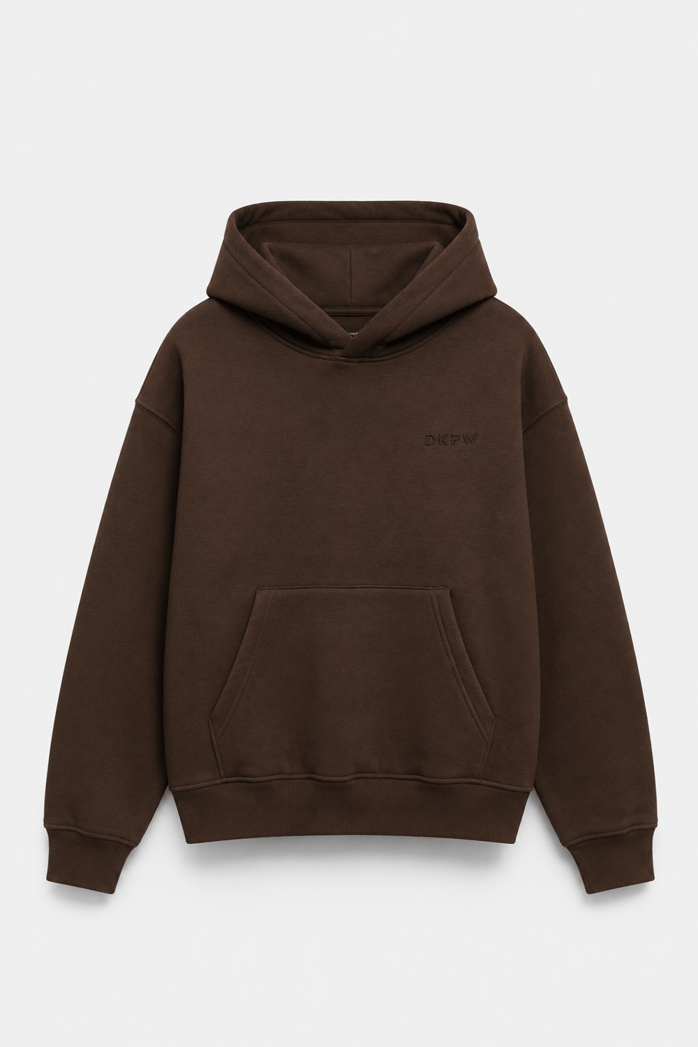 FLOK BASKI DETAYLI BOXYFİT KAPŞONLU SWEATSHIRT KAHVE