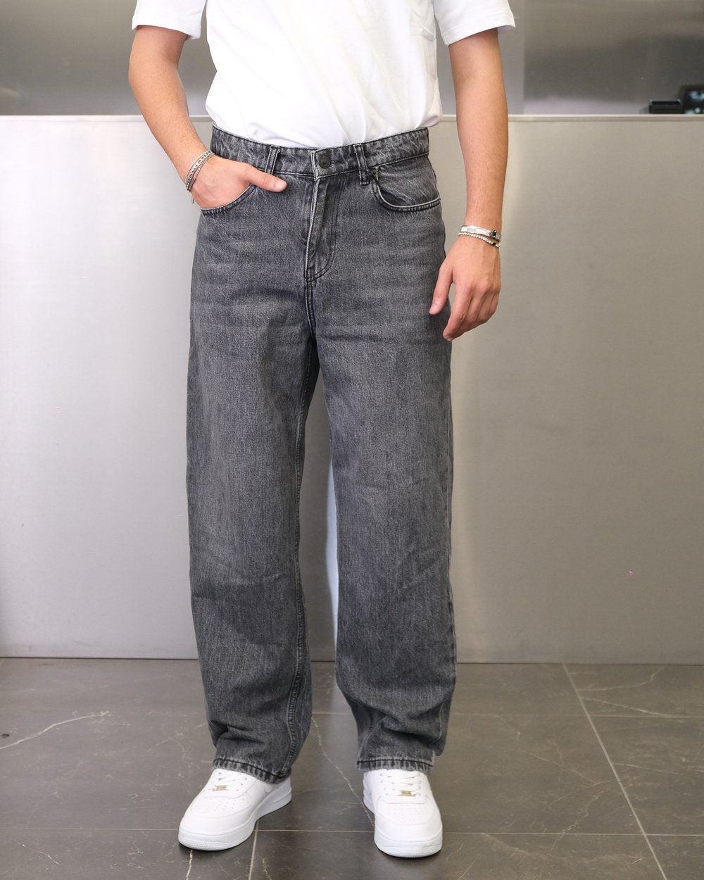 FÜME YIKAMA EFEKTLİ EXTRA BAGGY JEANS