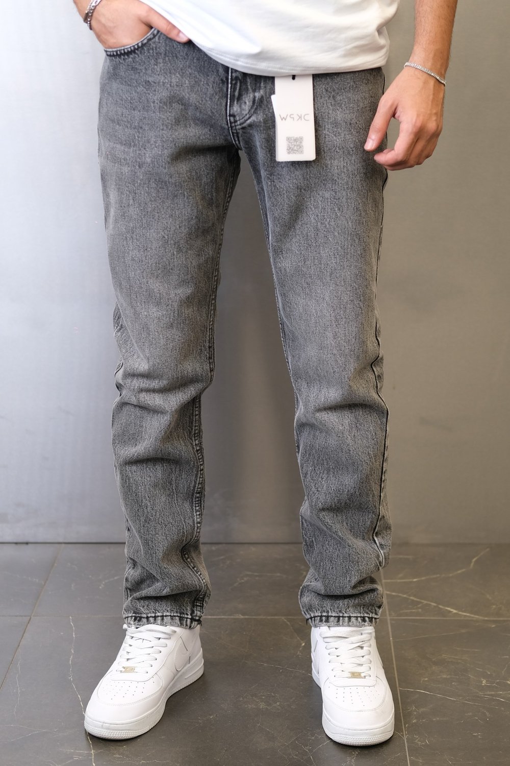 GRİ ESKİTME ORTA PAÇA JEAN