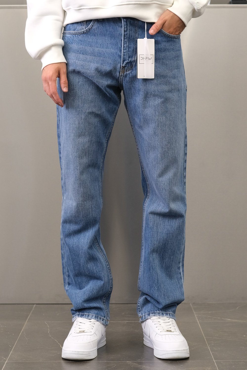 LACİVERT YIKAMA EFEKTLİ BAGGY JEAN