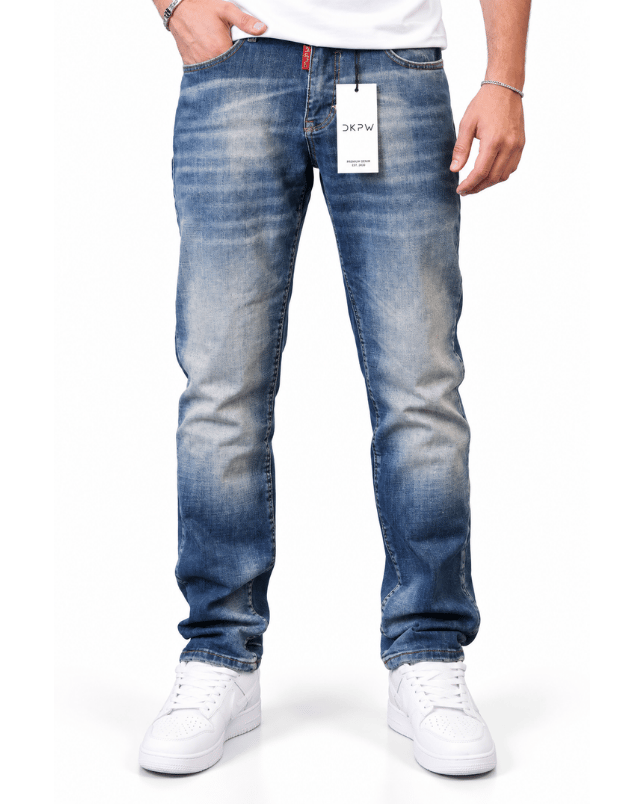 M2 EFEKTLİ MAVİ ESKİTME ORTA PAÇA JEAN