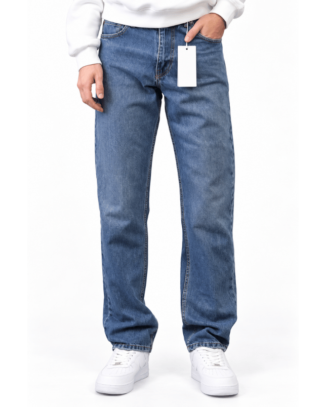 MAVİ ESKİTME BAGGY JEANS