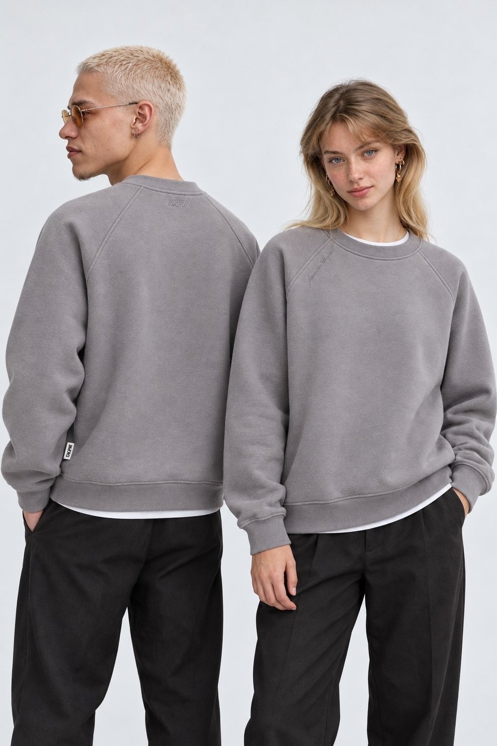 REGLAN KOL BOXYFİT BİSİKLET YAKA SWEATSHİRT FÜME