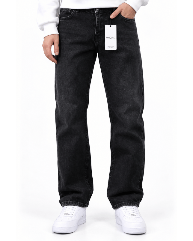 SİYAH ESKİTME BAGGY JEANS