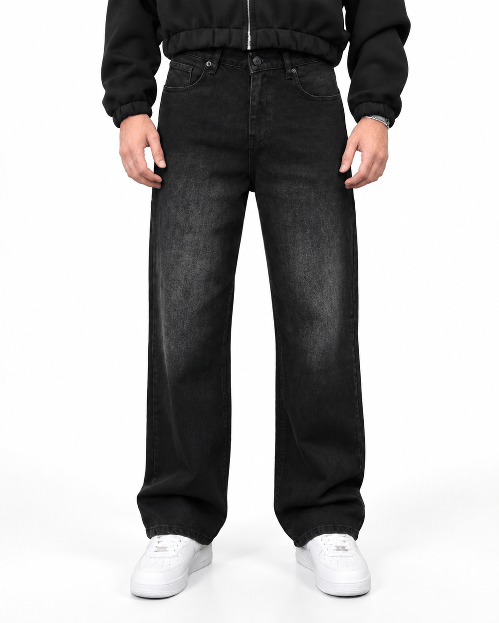 SİYAH ESKİTME EXTRA BAGGY JEANS