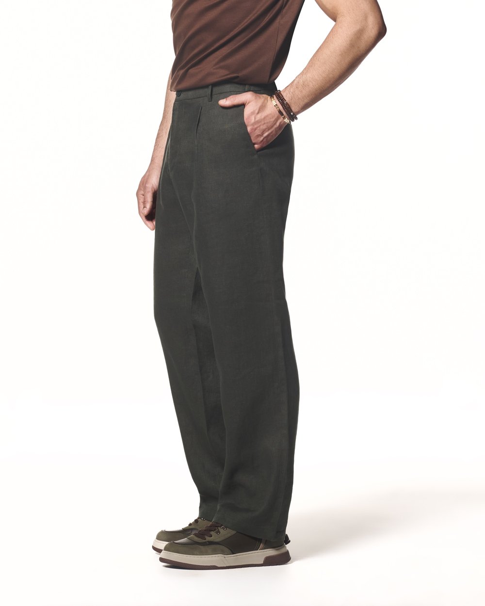 %100 Keten Pantolon