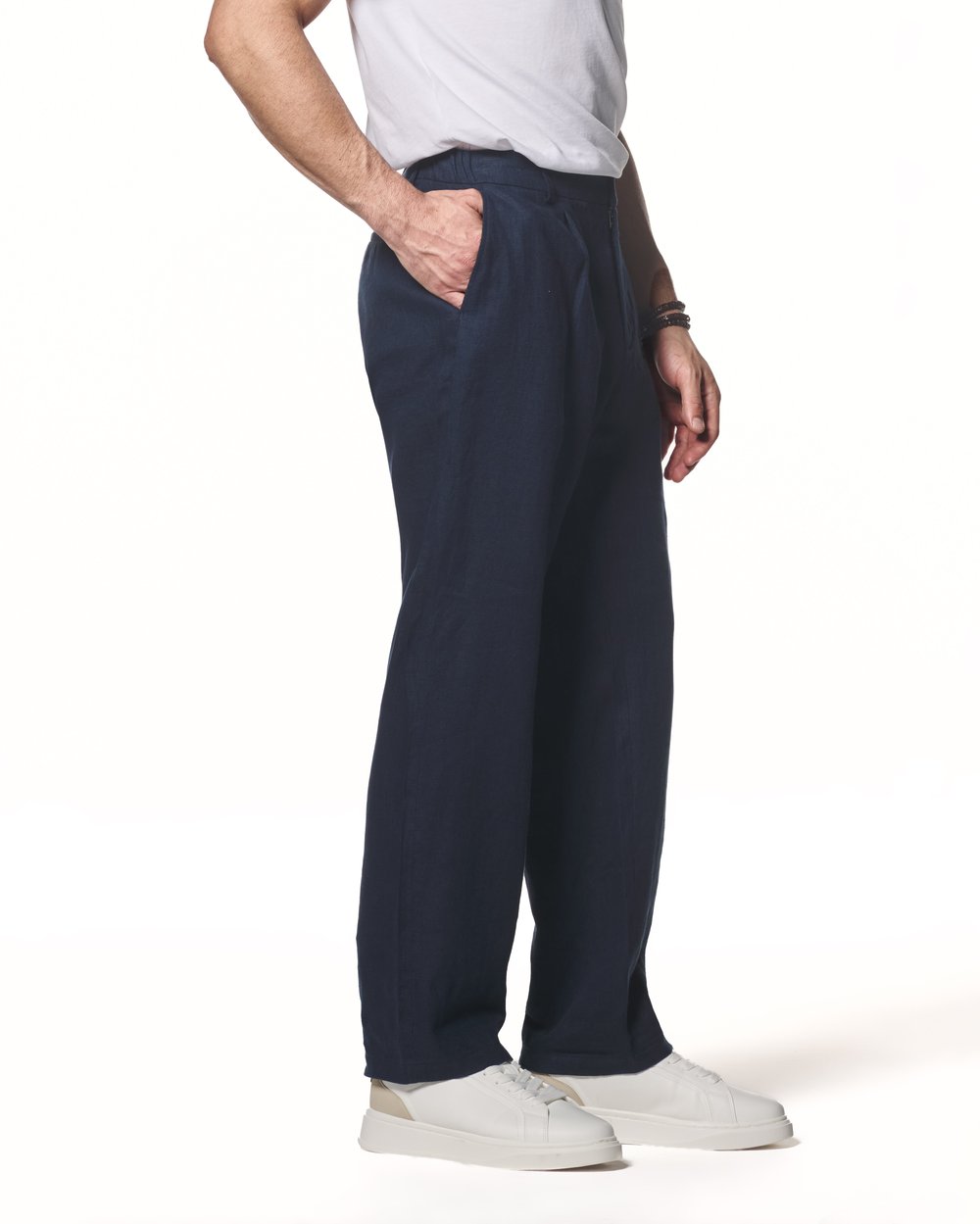 %100 Keten Pantolon