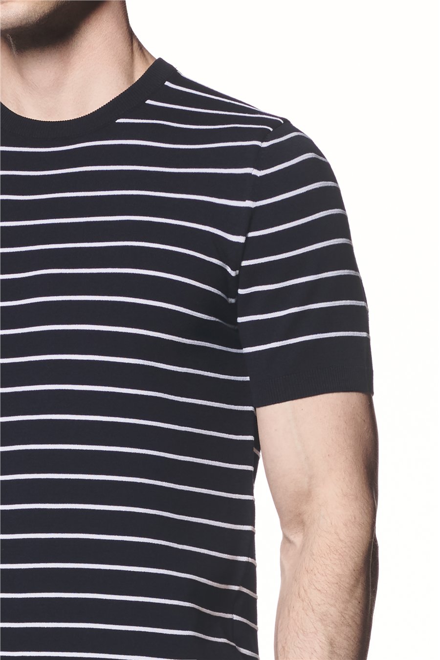 Çizgili Triko T-Shirt