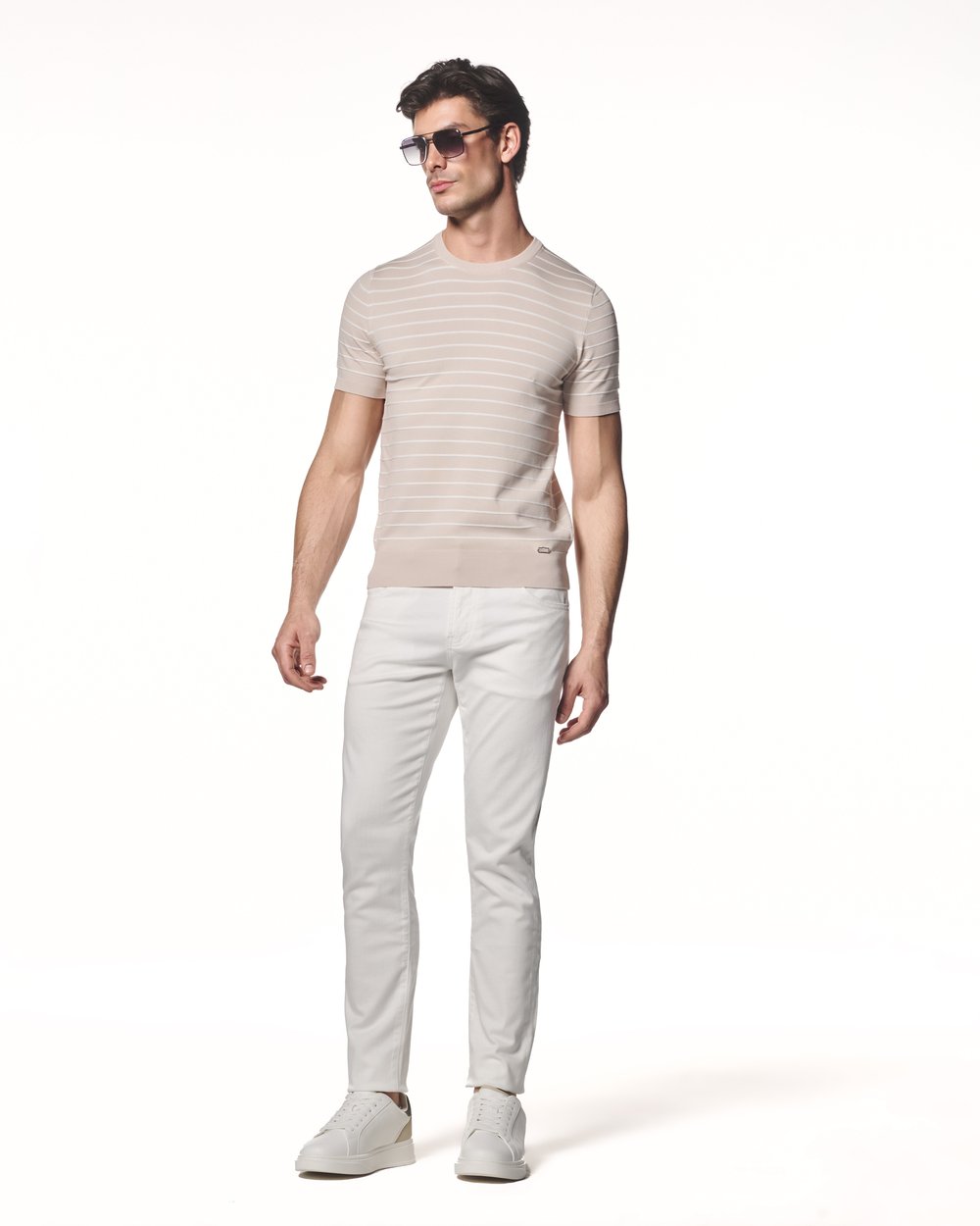 Çizgili Triko T-Shirt