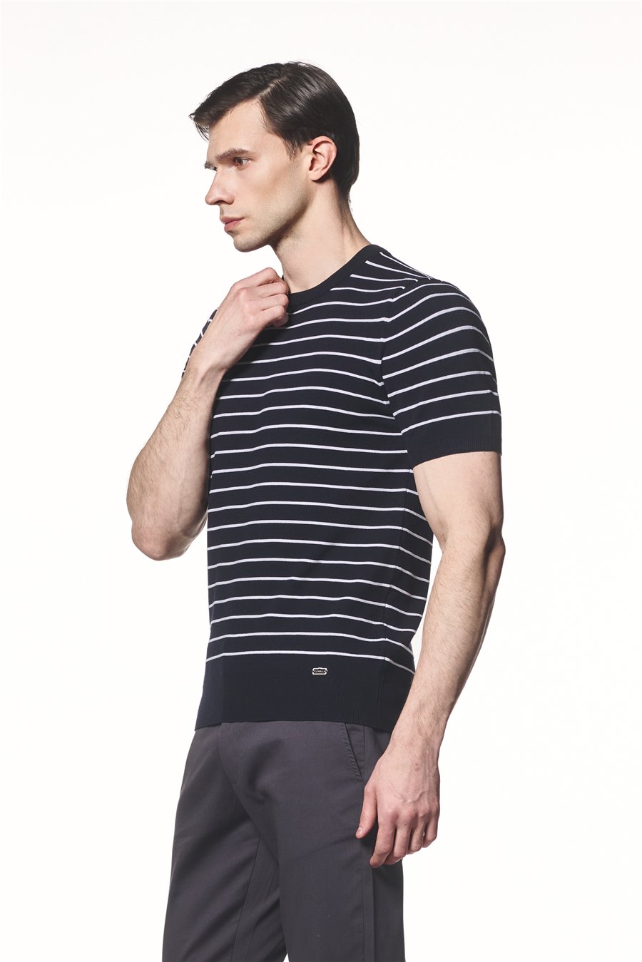 Çizgili Triko T-Shirt