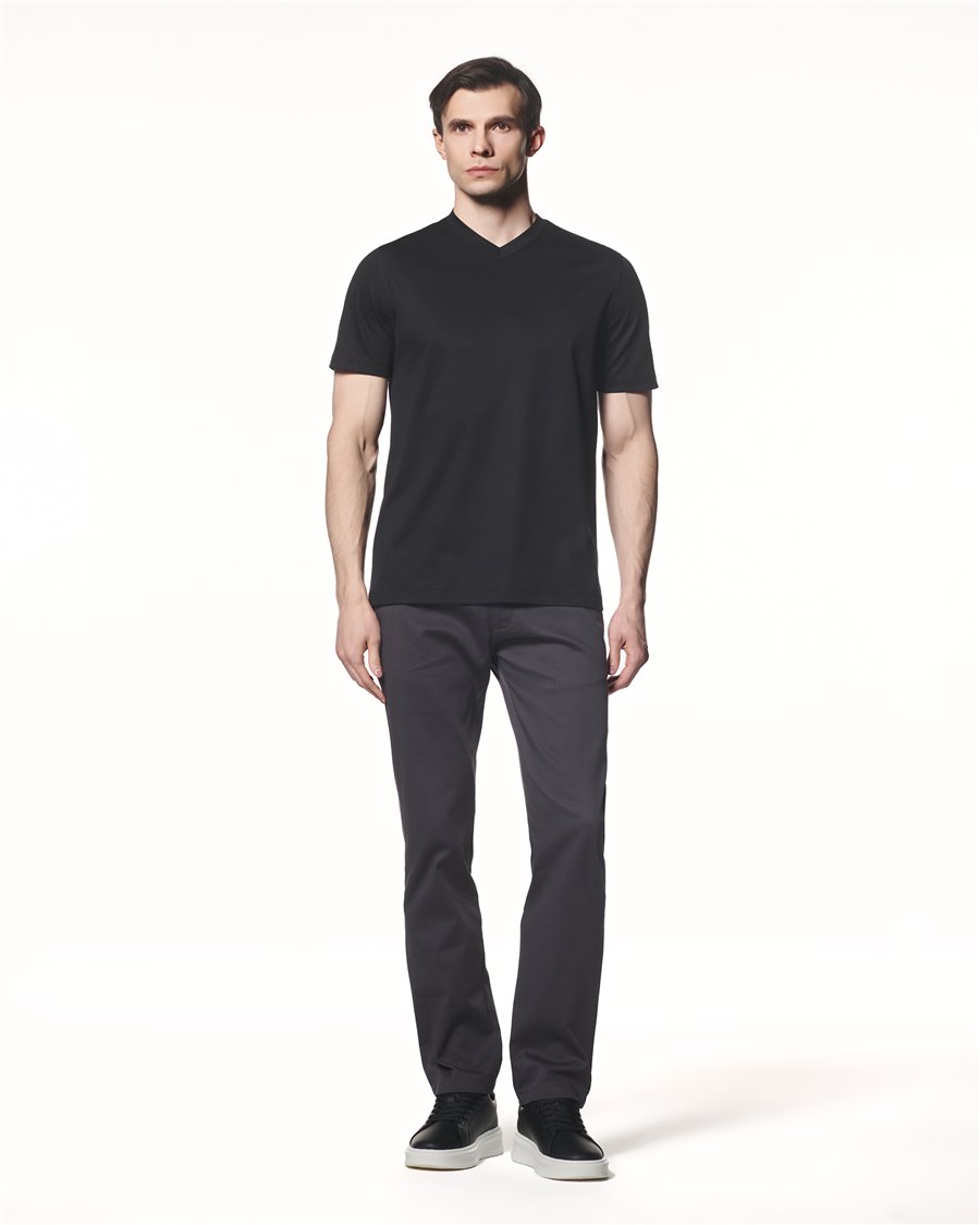 Modal Karışımlı V Yaka T-Shirt