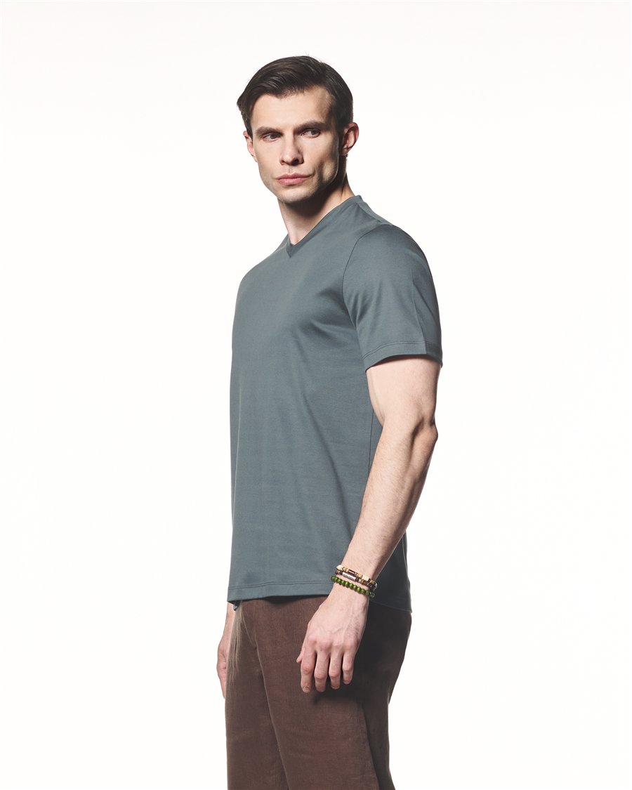 Modal Karışımlı V Yaka T-Shirt