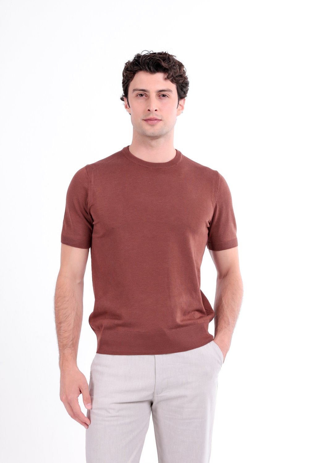 Regular Fit Bisiklet Yaka Triko T-Shirt