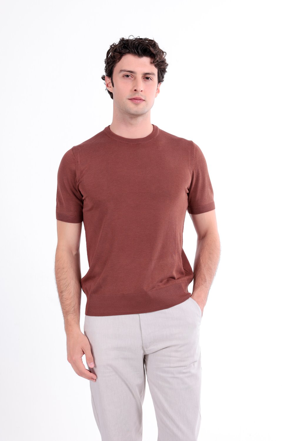 Regular Fit Bisiklet Yaka Triko T-Shirt