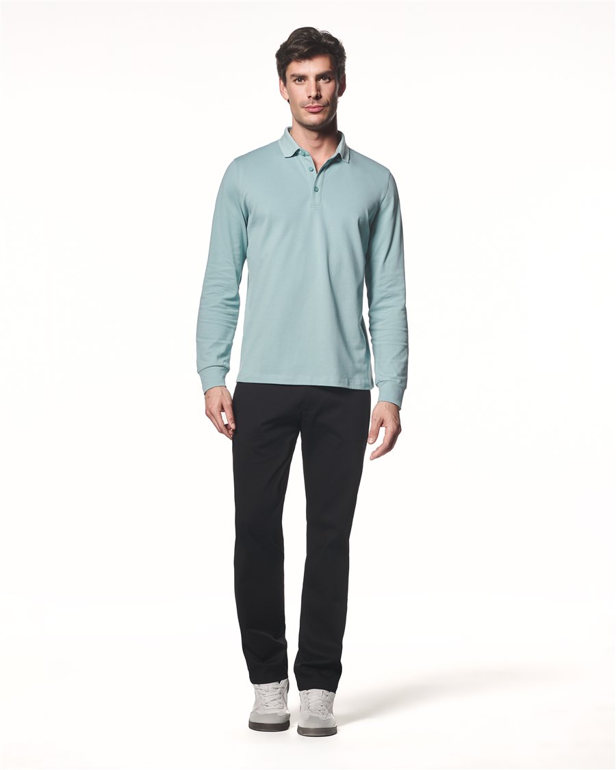 Uzun Kollu Polo Yaka T-Shirt