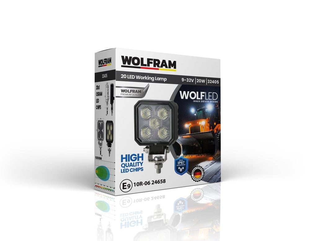 Wolfram Wolf Serisi 32405 Çalışma Lambası Kare Midi 1700 Lümen FLOOD - WOLFRAM 32405