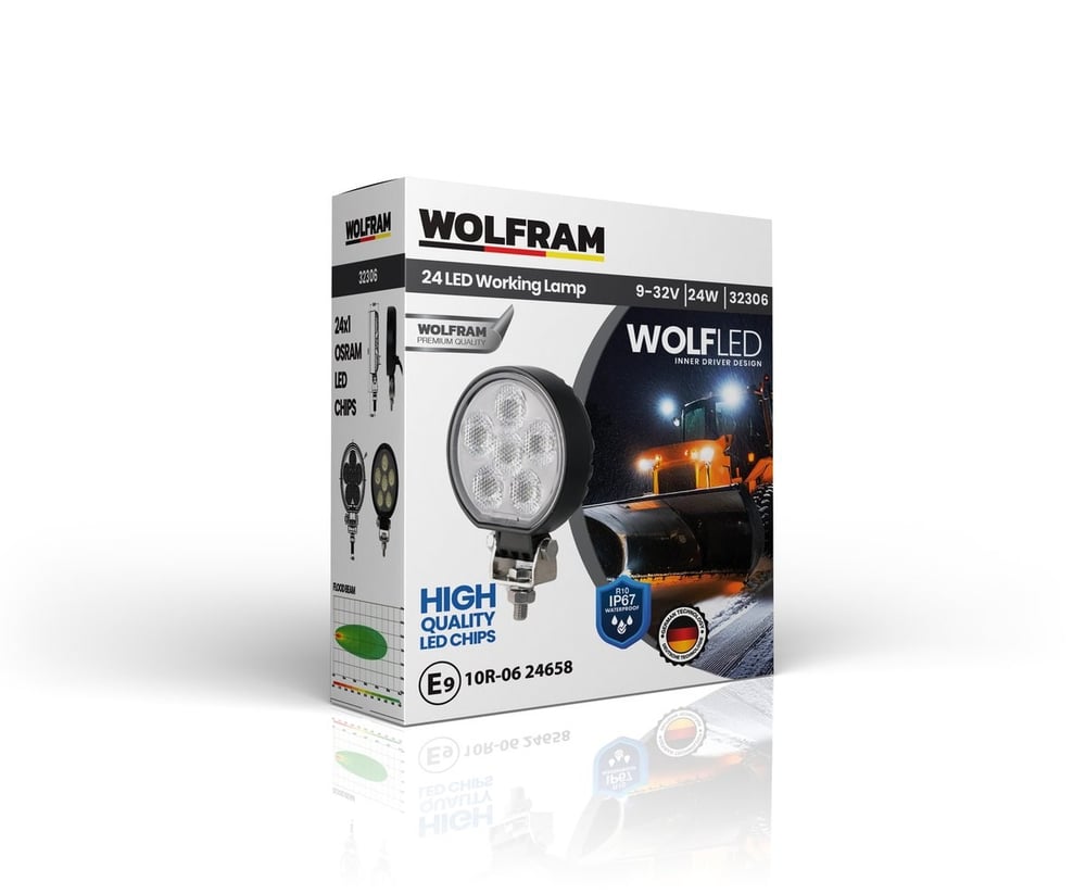 Wolfram Wolf Serisi 32306 Çalışma Lambası Yuvarlak Midi 2040 Lümen FLOOD -  WOLFRAM 32306