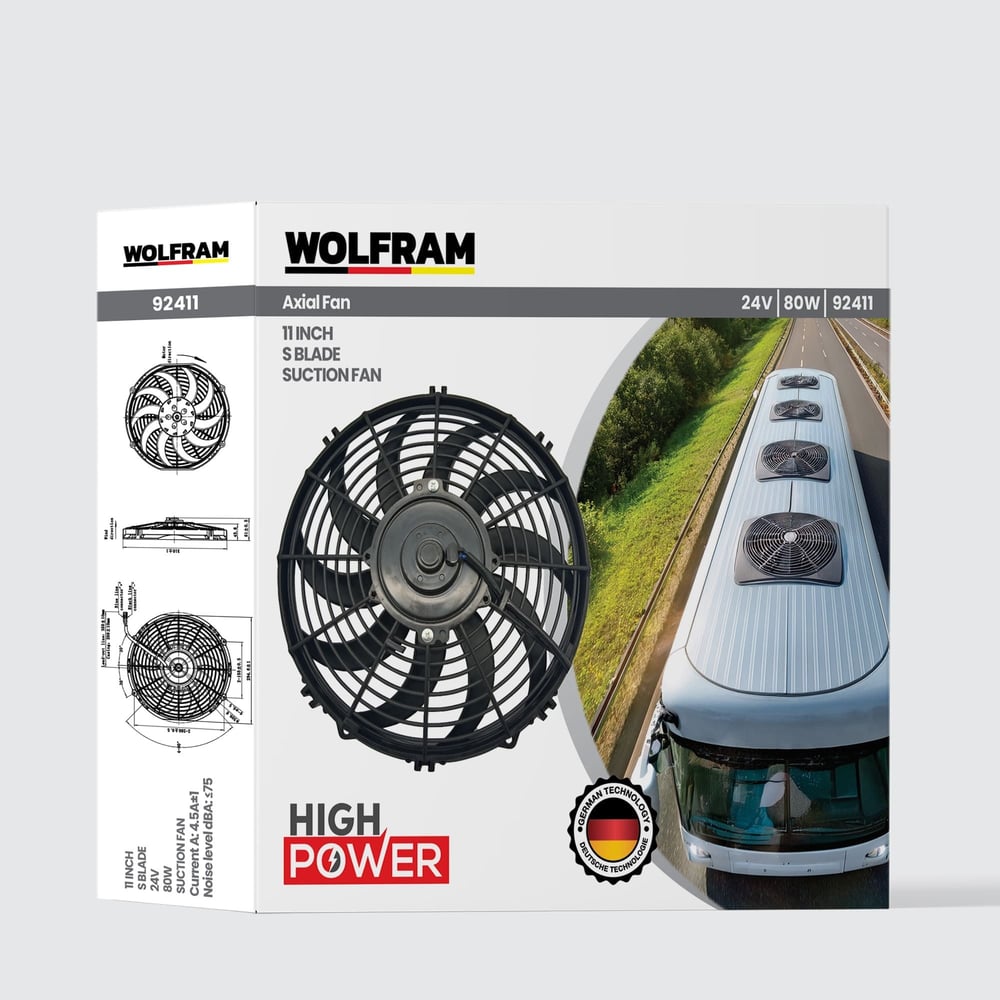 AXİAL FAN 11 İNCH S KANAT WOLFRAM 92411 	