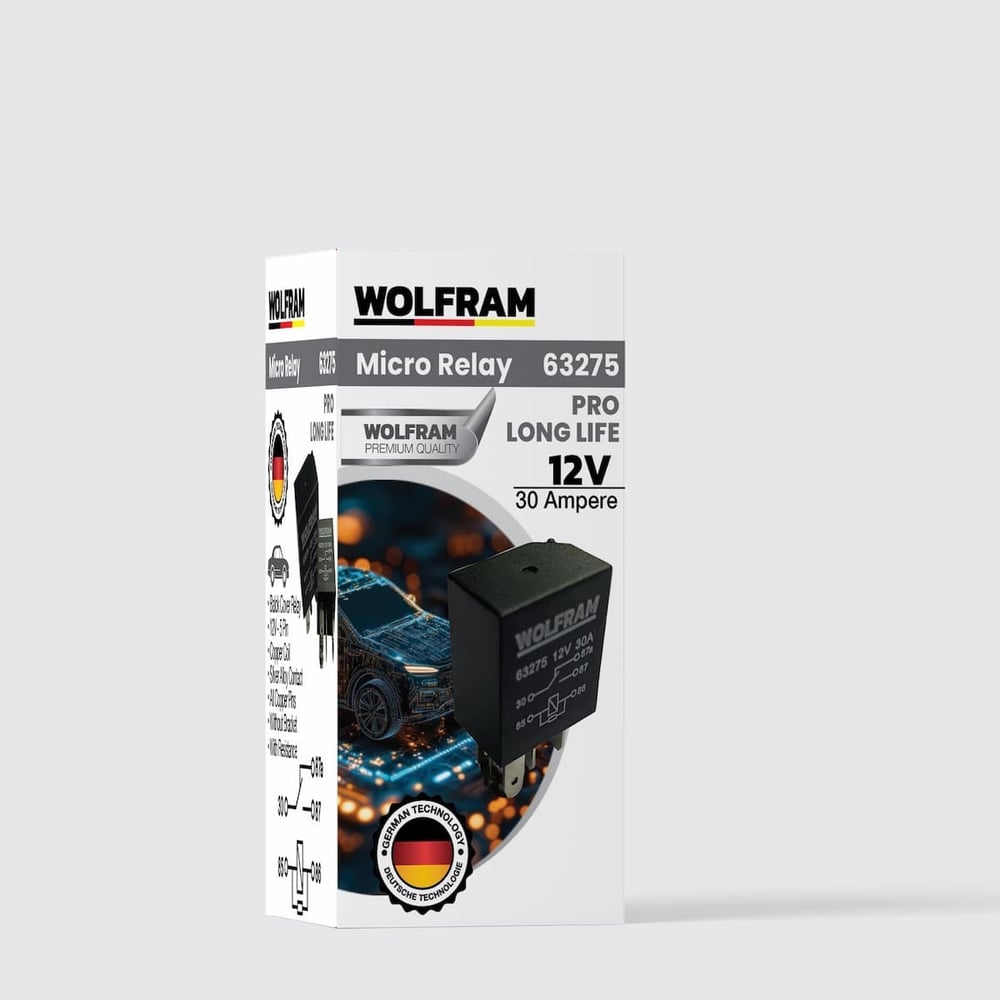 Röle Çift Platinli Siyah 5 Uçlu Mikro Yeni Model Pro - WOLFRAM 63275