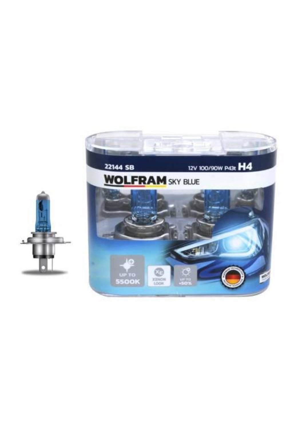 AMPUL 12V H4 100/90 P43t SKY BLUE BEYAZ IŞIK