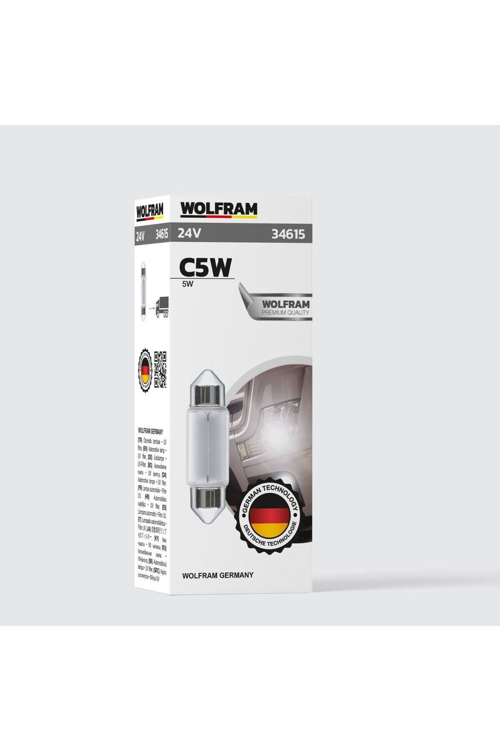 C5W Ampul Sofit Orta Boy 36 mm 24V 5W (1 Paket 10 Adet) - 34615