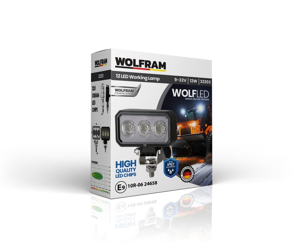 Wolfram Wolf Serisi 32203 Çalışma Lambası Dikdörtgen Midi 1020 Lümen FLOOD - WOLFRAM 32203
