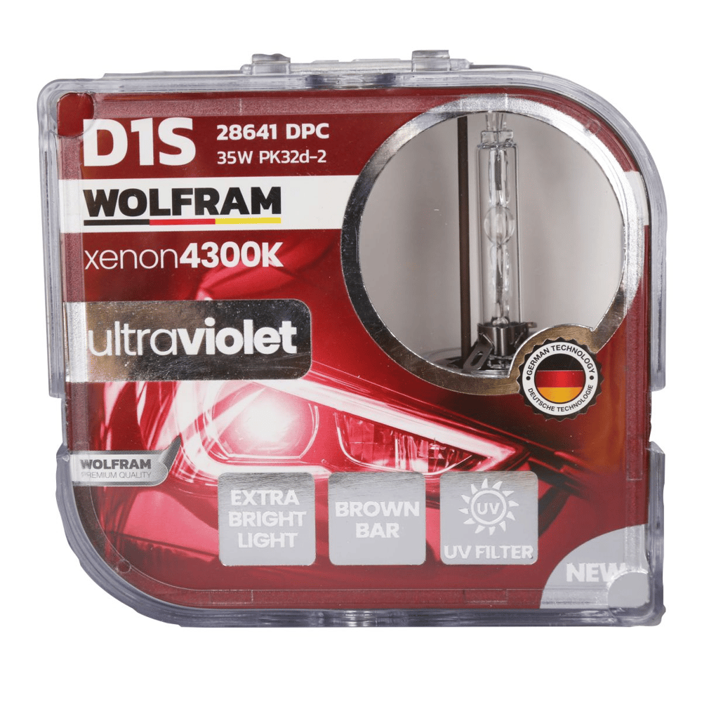 D1S Xenon Ampul 4300K Ultraviolet Mavi Cam 12V 35W - WOLFRAM 28641DPC