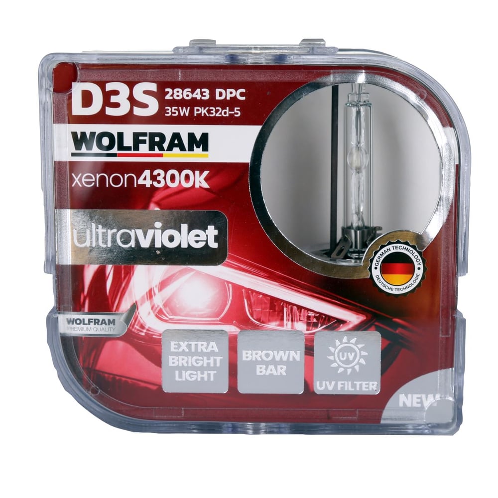 D1S Xenon Ampul 6000K Ultraviolet Mavi Cam 12V 35W - WOLFRAM 28643DPC