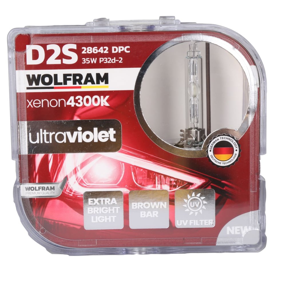 D2S Xenon Ampul 4300K Ultraviolet Mavi Cam 12V 35W - WOLFRAM 28642DPC