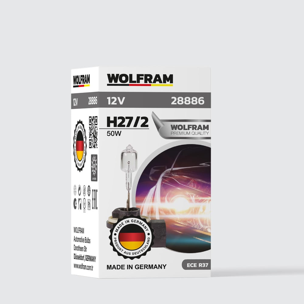 H27 886 Ampul Standart Işık 12V 50W - WOLFRAM 28886