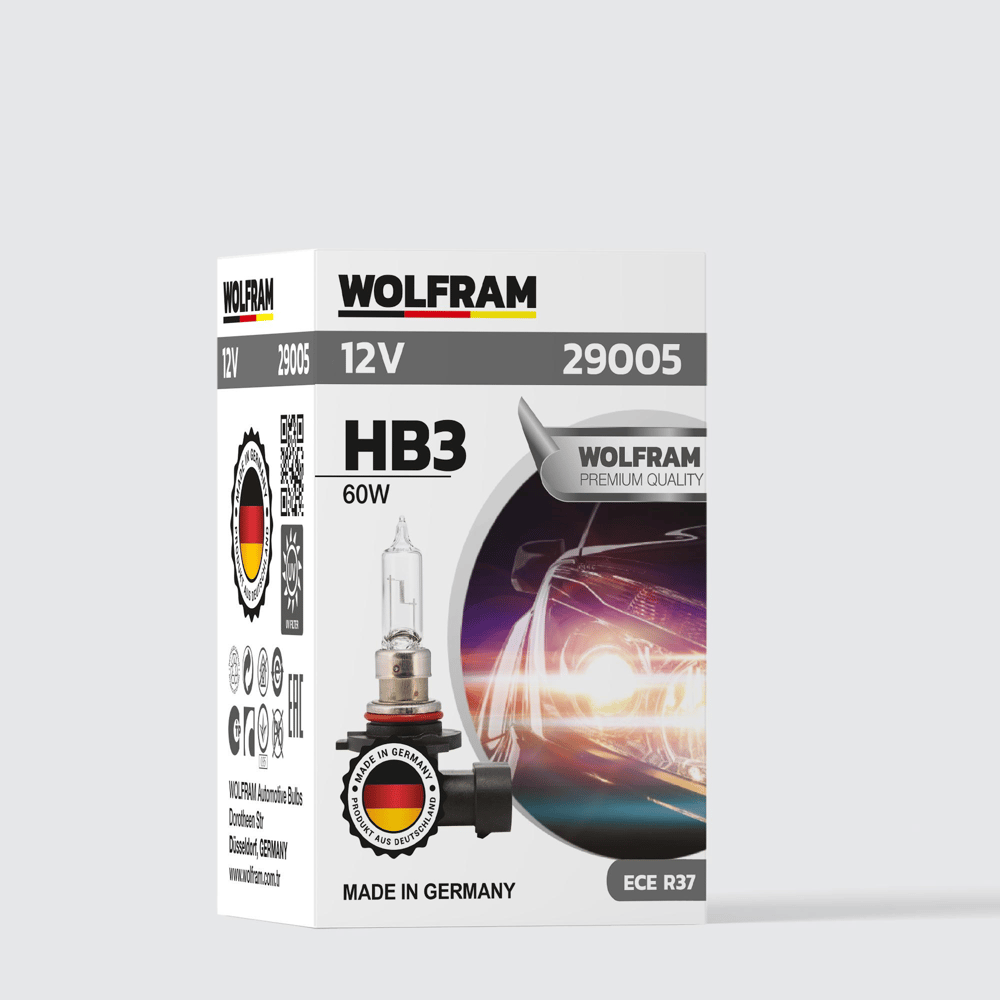 HB3 Ampul 9005 Standart Işık 12V 60W - WOLFRAM 29005