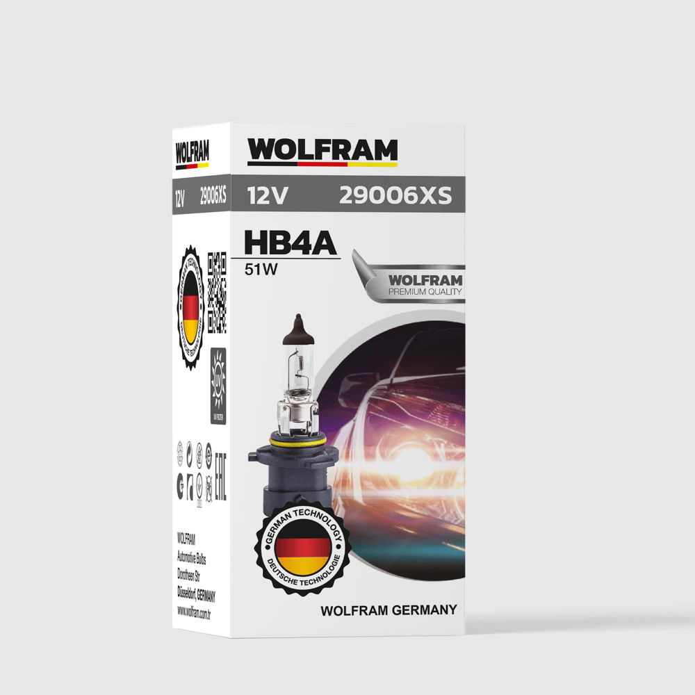 HB4A Ampul 9006 XS Standart Işık Düz Soket 12V 51W - WOLFRAM 29006XS