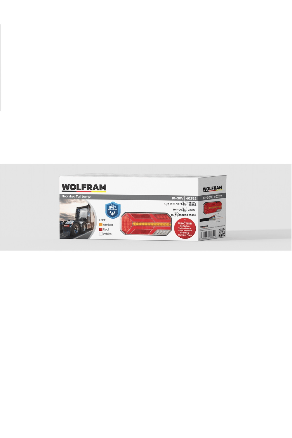 Led 7 Fonksiyonlu Arka Stop Lambası Amber-Kırmızı-Beyaz 10-30V E9 Belgeli Sol - 40252