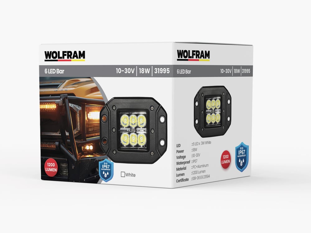 Led Arka Tampon Off-road Lambası Beyaz Gömme Bağlantılı 10/30v E-belgeli 18w 31995