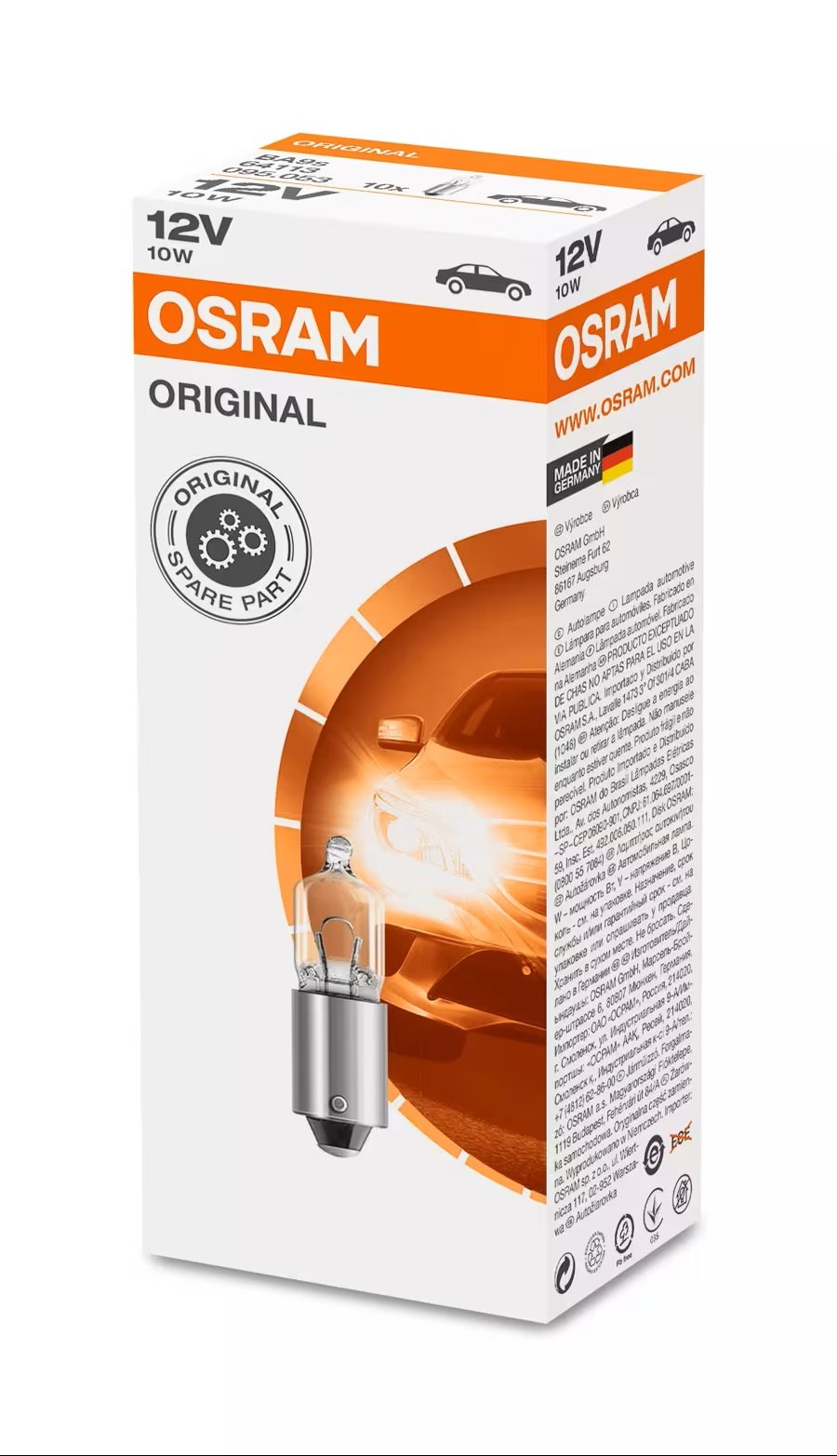 OSRAM 12V 10W H10 Mercekli Miniwatt 64113