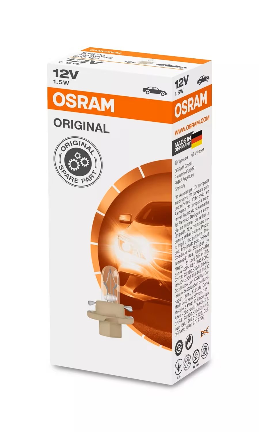 OSRAM 12V 1,5W Duylu Dipsiz Bej Ampül 2452MFX6