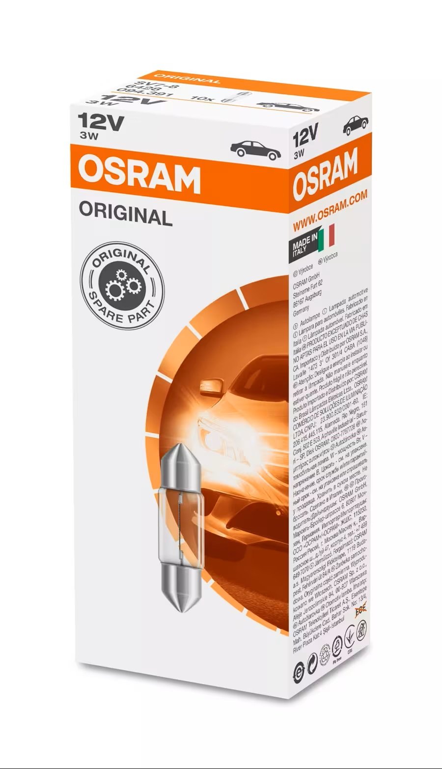 OSRAM 12V 3W Sofit Kısa Ampül 6428