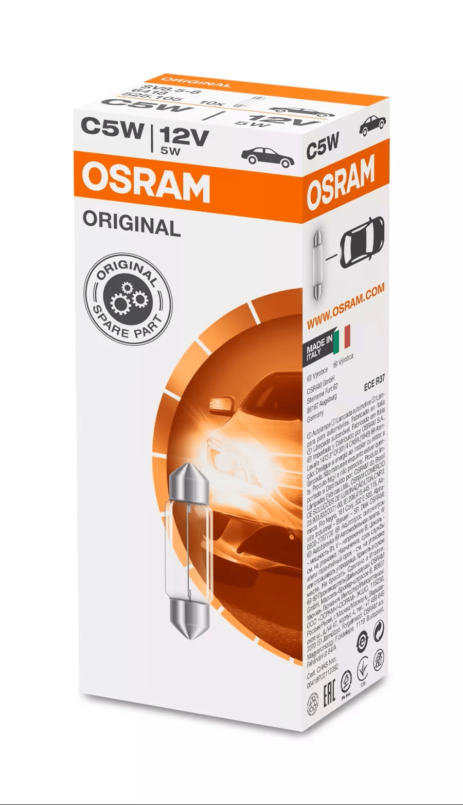 OSRAM 12V 5W SOFIT Ampül Orta Boy C5W 6418