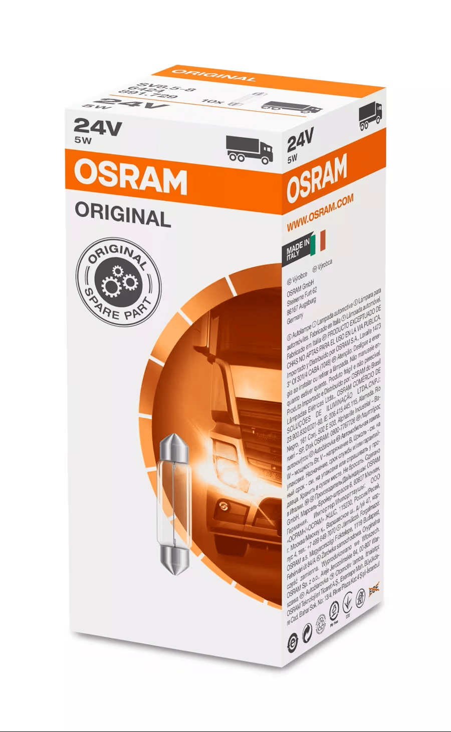 OSRAM 24V 5W Sofit Uzun Ampül 6424