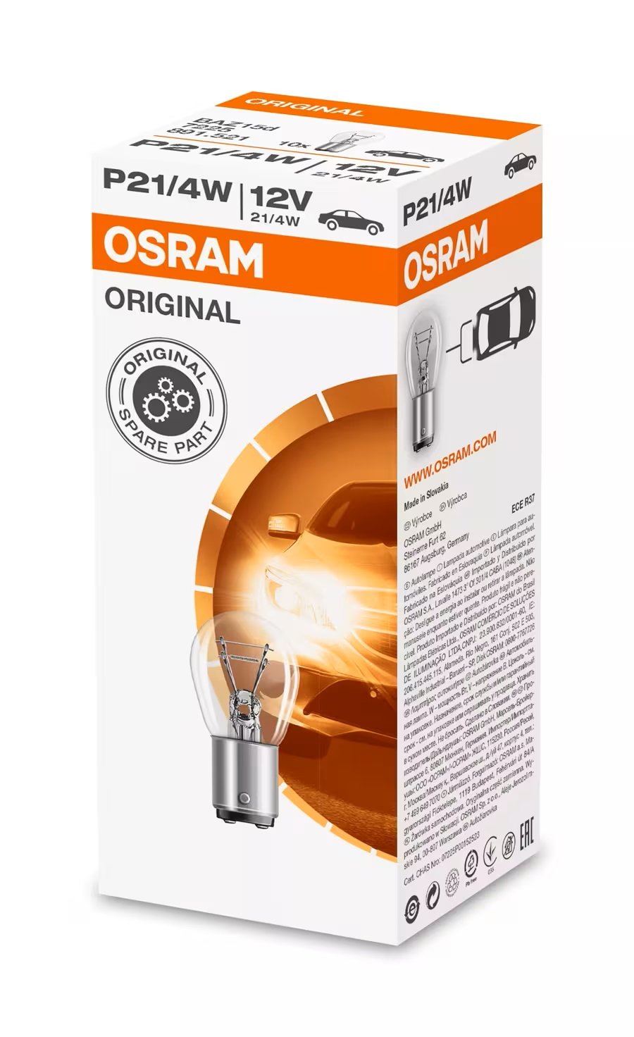 OSRAM Stop ve Park Ampülü 12V 4W 1016 Yakın Tırnak P21/4W 7225