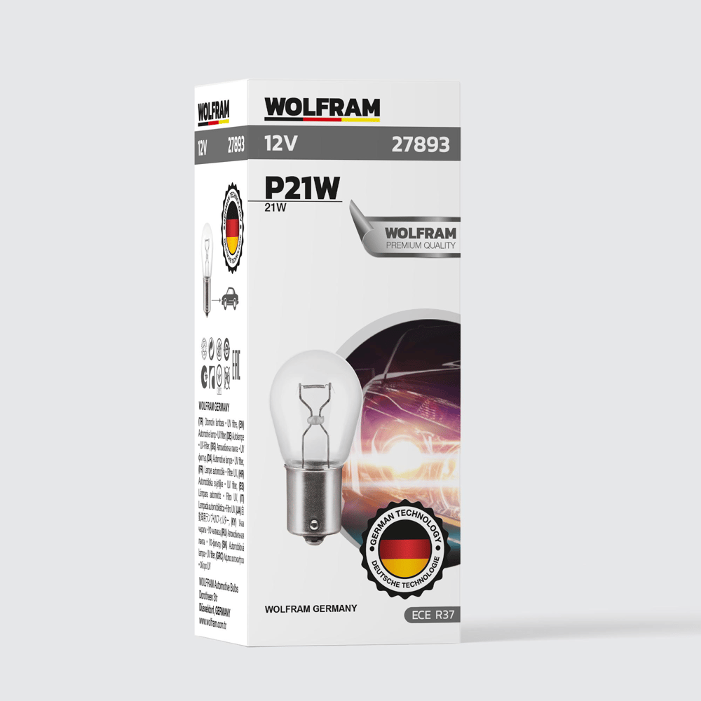 P21W Ampul 93 12V 21W (10 Adet) - WOLFRAM 27893
