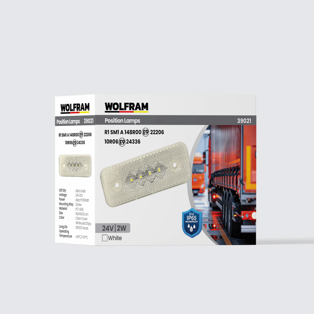Side Marker Yan Pozisyon Lambası Beyaz Renk Led 24V 2W E9-R10 Belgeli - 39021
